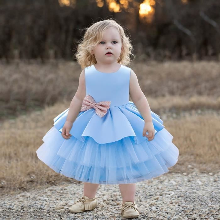 Acheter Robe de soirée à volants pour petites filles de 3 à 8 ans, tenue de  princesse moelleuse et moelleuse, Costume d'anniversaire pour enfants,  Costume de mariage pour enfants