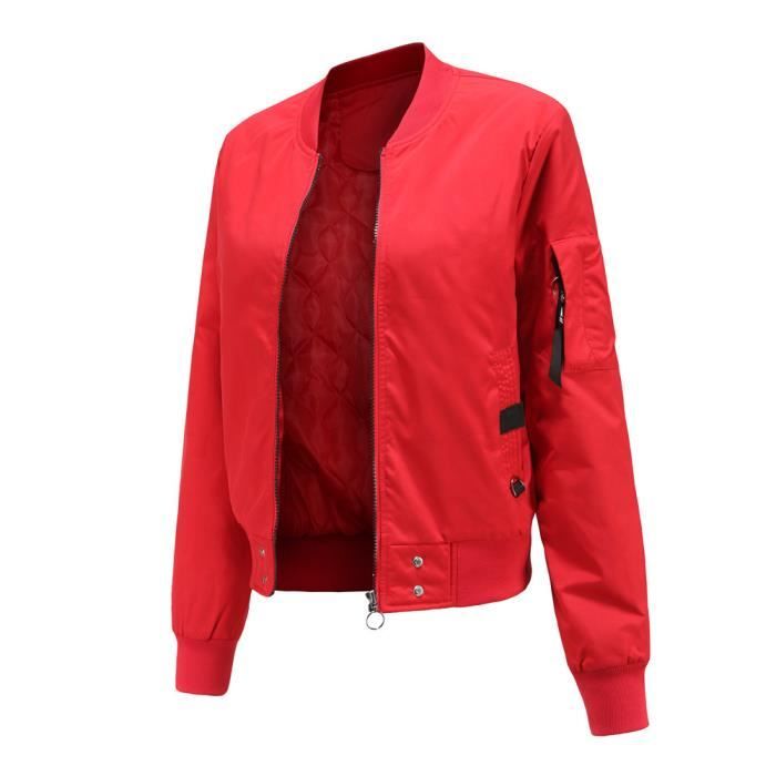 Blouson en Simili Cuir Femme Slim Fit Printemps et Automne Casual Veste