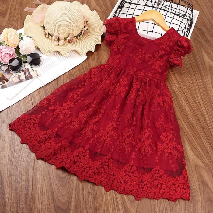 Robe fille rouge mariage et cérémonie