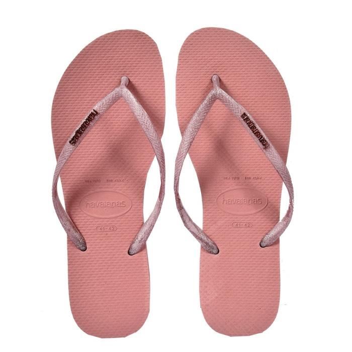 Havaianas slim logo metallic rose store