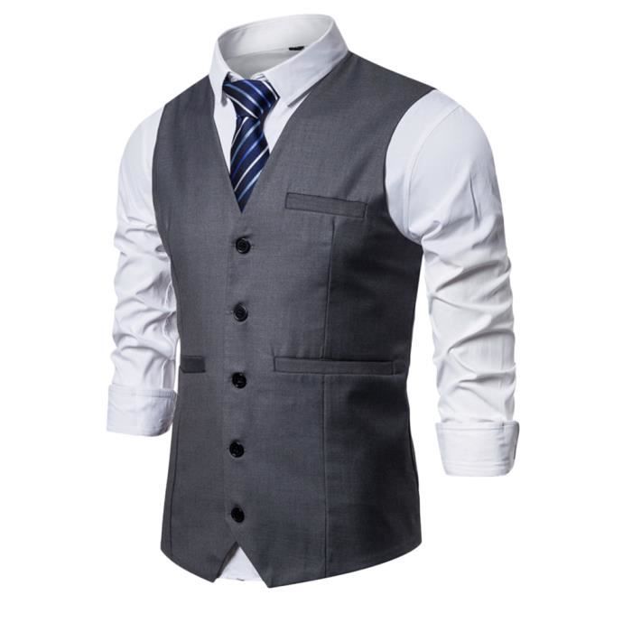 Gilet de Costume Homme Formel Classique Casual Gilets de Costume