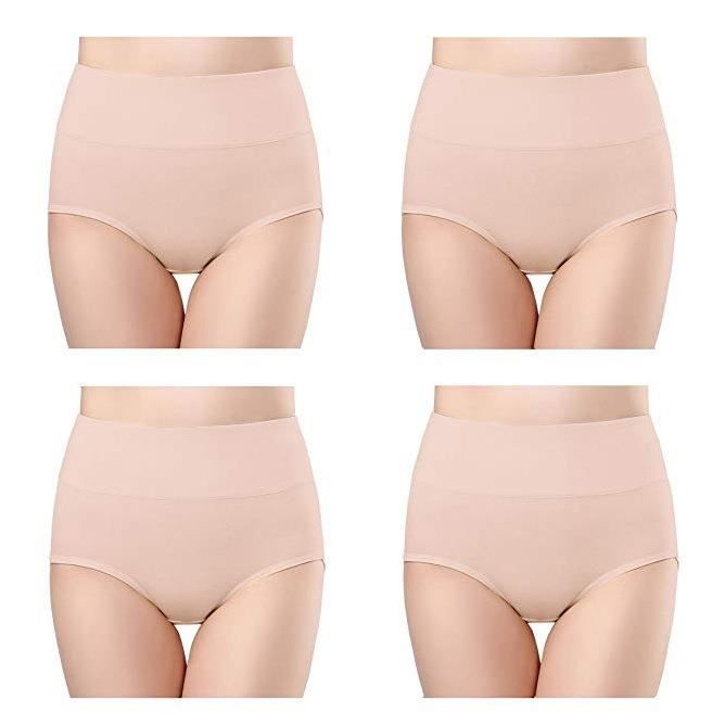 Lot de Culottes Femmes Coton Taille Haute Sous-vêtements Slip