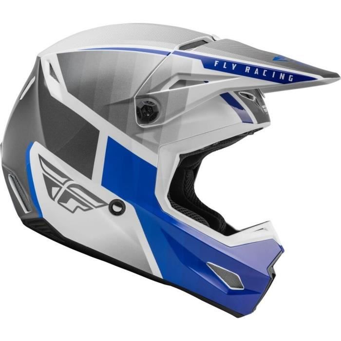 Casque moto cross Fly Racing Kinetic Drift - bleu/charcoal/blanc - XS