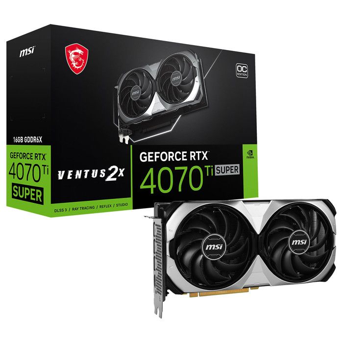 MSI - Carte graphique - NVIDIA GeForce RTX 4070 Ti SUPER 16G VENTUS 2X OC