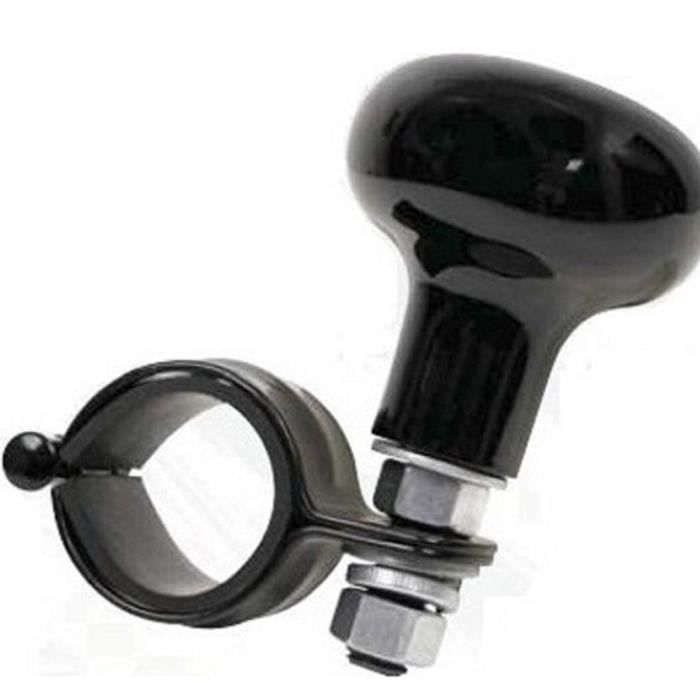 Bouton Volant Voiture Spinner,Bouton De Volant De Voiture, Pommeau De Volant Boule De Commande Universelle En Métal Noir Avec, Spinner Poignée Boule,Pour Voiture Camion Bateau Tracteur