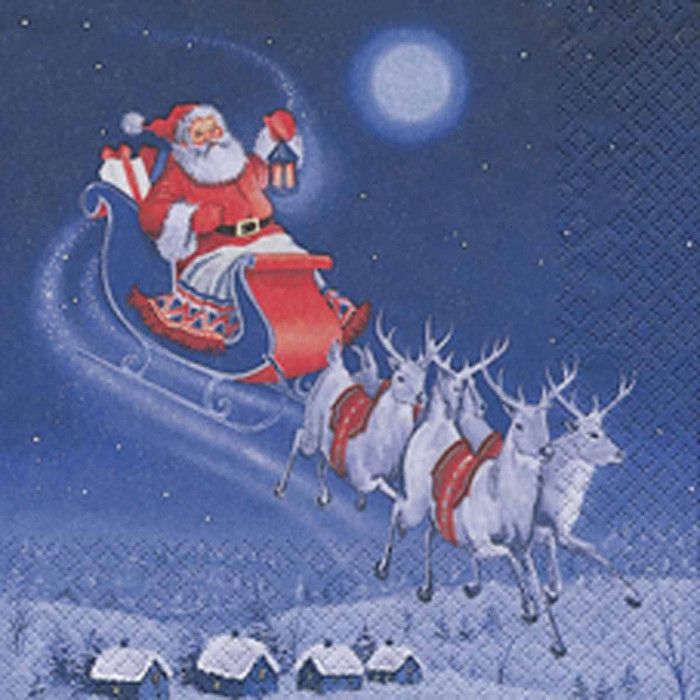 Serviettes en Papier Paris Prix Traîneau Du Père Noël 20