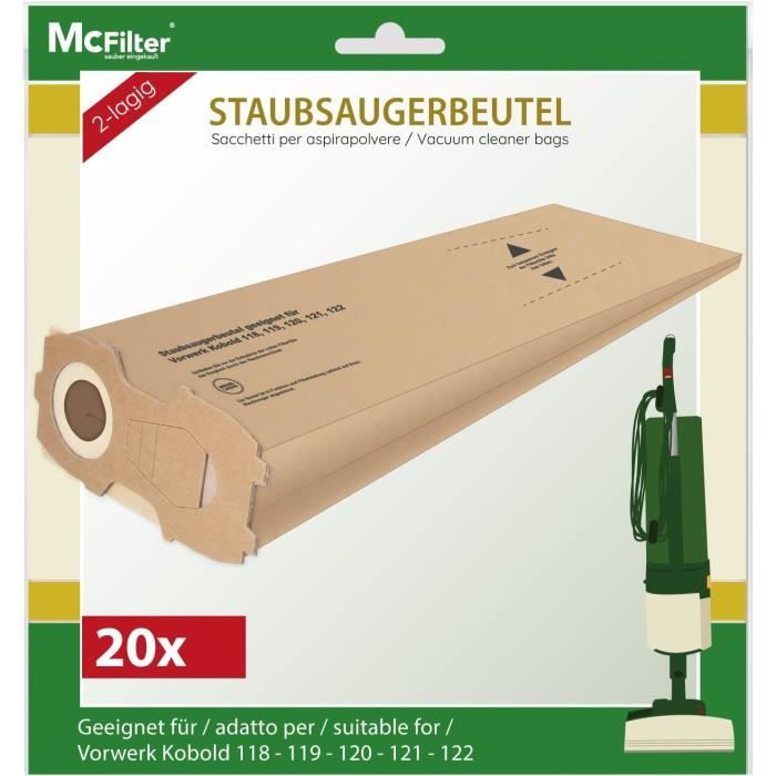 EVendix Lot De 20 Sacs à Poussière Pour Aspirateur, Compatibles Swirl R 36, Microfibre Non-tissée