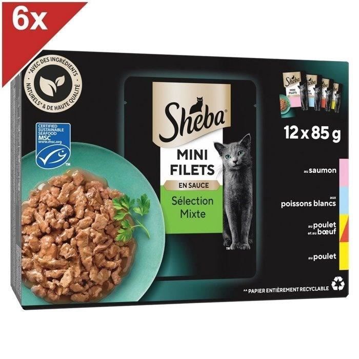 Comparer les prix de Pâtée pour chat SHEBA Sélection mixte en sauce 85g (6x12)