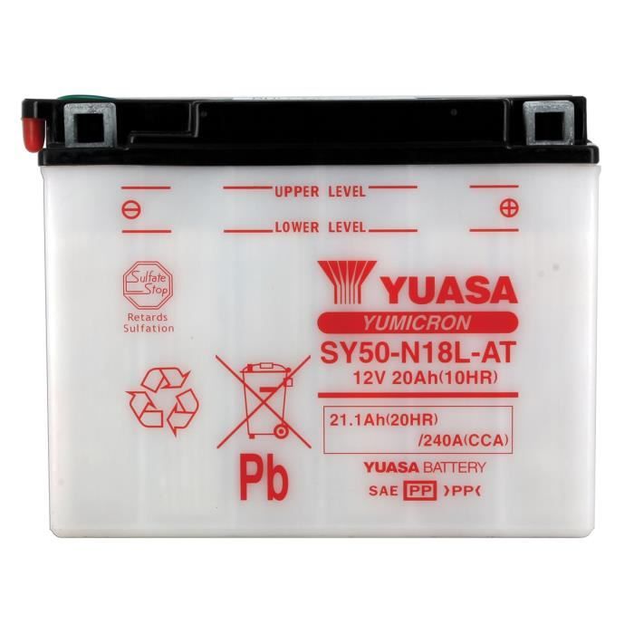 YUASA - Batterie Moto 12V Avec Entretien Sans Pack Acide Sy50-N18L-At