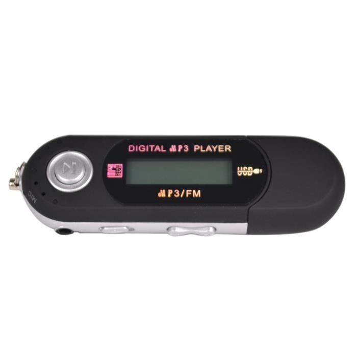 Lecteur MP3 4Go USB avec Radio FM et Enregistrement - SODIAL - Noir