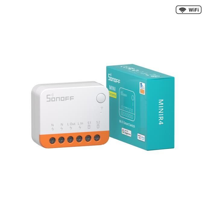 SONOFF MINIR4 Extreme Wi-Fi Commutateur intelligent PC V0 Petite taille Détacher le mode relais Télécommande externe eWeLink Alexa