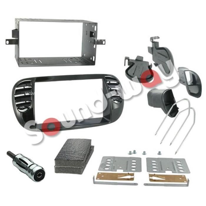 Kit Montage AutoRadio 1 DIN Pour Fiat 500 - Cadre, Adaptateur Antenne Et Clés