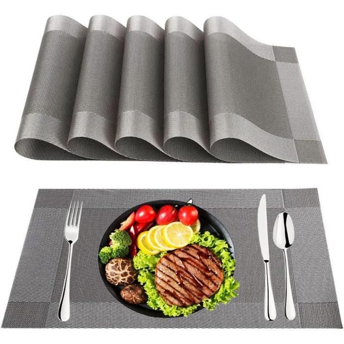 Sets De Table En Silicone Antidérapants - Imperméables, Lavables, Roulables - 40x30 Cm (couleur Rouge)