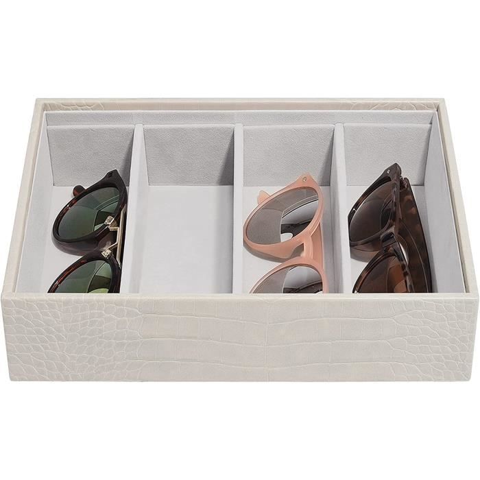 Boîte à Bijoux Stackers Oatmeal - Couvercle Classique Taille M, Velours Gris, Organisateur