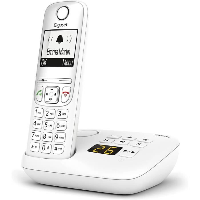 Gigaset A695A - Téléphone Fixe sans Fil avec répondeur, Grand écran  rétroéclairé pour Un Affichage Ultra lisible, Fonctiolocage 8 - Cdiscount  Téléphonie