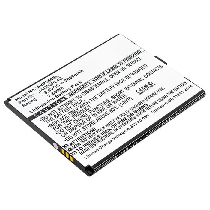 Batterie Li-ION vhbw 1250mAh (3.7V) pour Smartphone