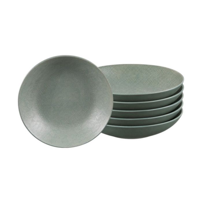 Grande assiette creuse Vésuvio sauge 25 cm (lot de 6) - Table Passion Grande assiette creuse Vésuvio sauge 25 cm (lot de 6) - Table Passion
