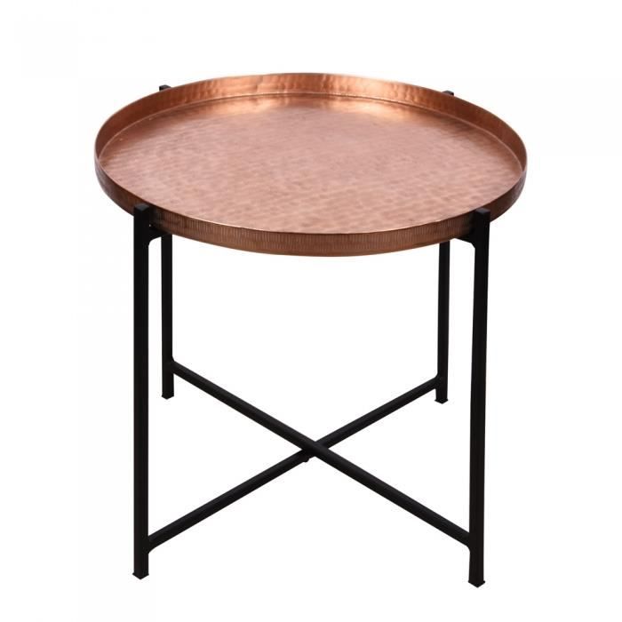 table d'appoint en métal cuivré - table passion neure