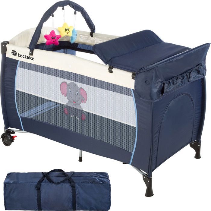TecTake Parc pour bébé lit pliant parapluie avec matelas lit de voyage réglable beige 