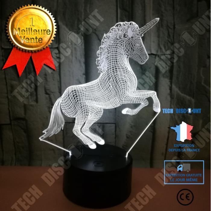 LED Licorne Lumière De Nuit à Piles Lampe De Décoration De Bureau De