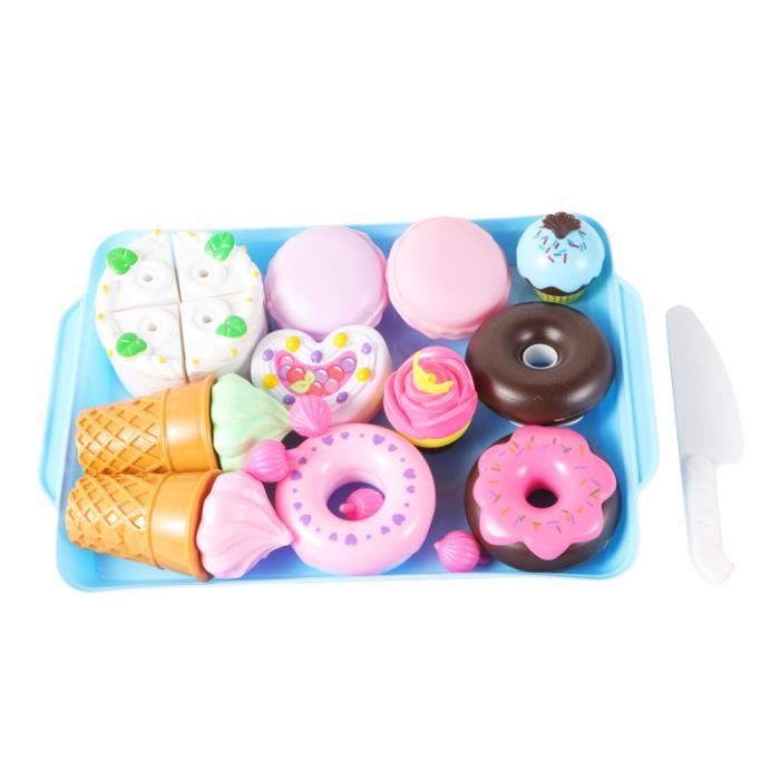 17pc Simulation Jouets Couverts En Plastique Gateau Donuts Biscuits Creme Glacee Dessert Interaction Coupes Dinette Cuisine Achat Vente Dinette Cuisine Cdiscount