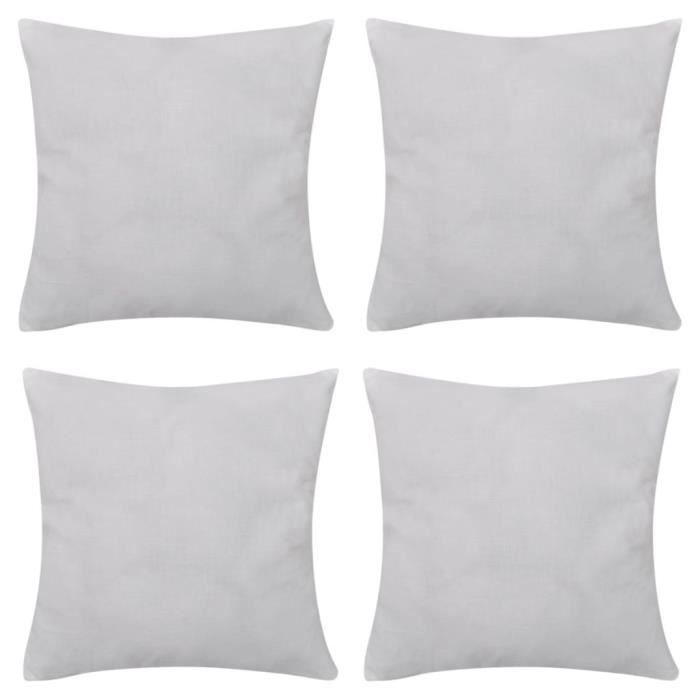 TMISHION Housses de coussin 4 pcs Coton Blanc 50x50 cm