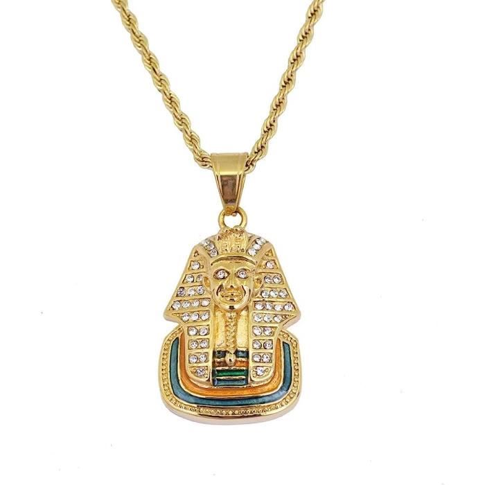Collier Argent Massif Avec Pendentif égyptien - Chaîne Et Pendentif, Occasion