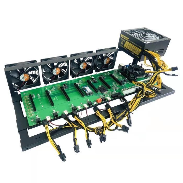 RIG de minage cryptomonnais complet pour 8 GPU- Open Air Boîtier (carte ...