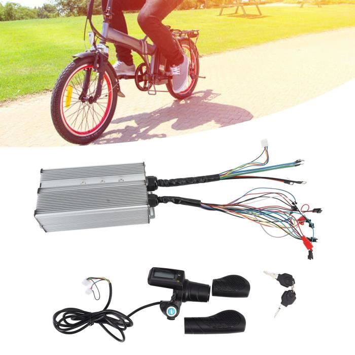 VGEBY Contrôleur de Vélo électrique 36 V 48 V 25 A, Contrôleur de Moteur sans Balais à 9 Tubes avec Double Câble Lumineux pour Vélo électrique VGEBY Contrôleur de Vélo électrique 36 V 48 V 25 A, Contrôleur de Moteur sans Balais à 9 Tubes avec Double Câble Lumineux pour Vélo électrique