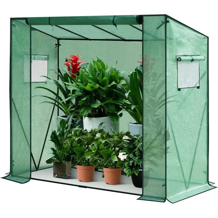 WOLTU Serre de Jardin Serre 200x77x146-169cm Demi-translucide imperméable résistante à la Pluie et à la Neige Vert WOLTU Serre de Jardin Serre 200x77x146-169cm Demi-translucide imperméable résistante à la Pluie et à la Neige Vert