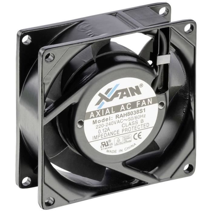 X-Fan RAH8038S1 Ventilateur axial 230 V-AC 36 m³-h (L x l x H) 80 x 80 x 38 mm - X Fan
