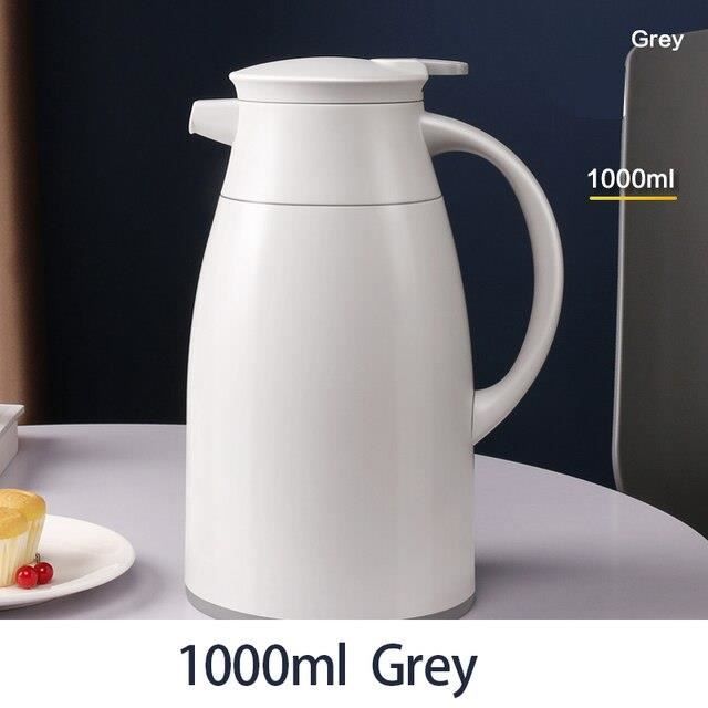 Bouilloire Isotherme 1,6L - Acier Inox + Verre - Conservation Chaleur 24h - Pichet Café/Thé - Maison, Bureau