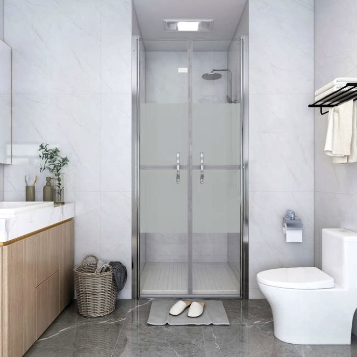 vidaXL Porte de douche ESG demi dépoli 81x190 cm - vue 2