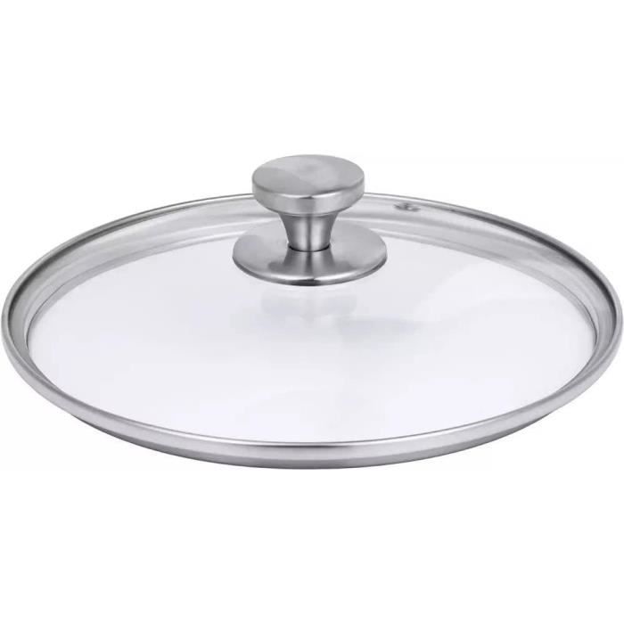 TEFAL Ingenio L9936282 Couvercle en verre 18 cm, Design plat, Poignée pliable