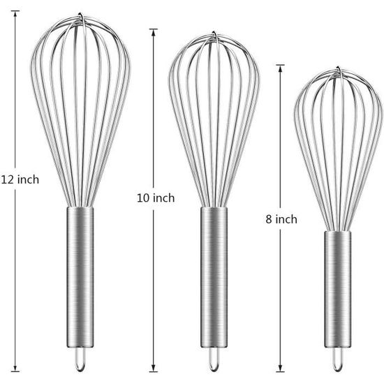 Fouet De Cuisine 30cm U-Taste - Acier Inoxydable 18/10 Avec Manche Silicone Noir