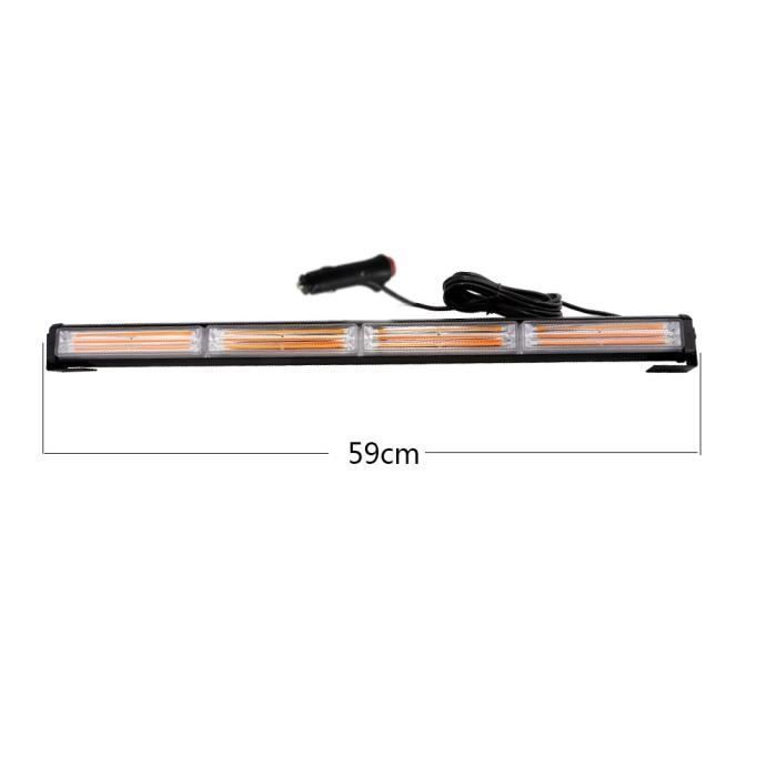 2 Pcs Barres Lumineuses LED Orange 12V 24V 36W - Feux D'Avertissement 16cm 12 Modes Flash Clignotant