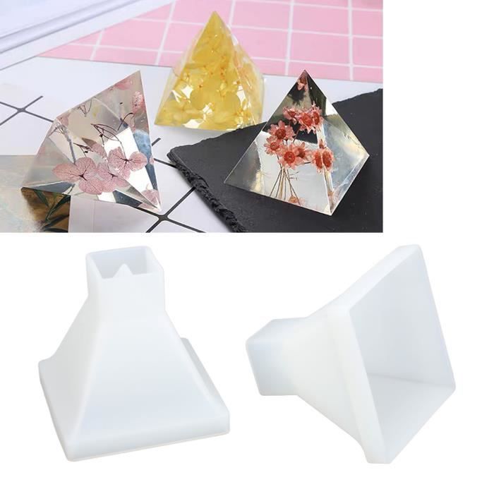 2 Moules Silicone Pyramide - Grand Moule Résine époxy Pour Cristal, Savon, Bombe Bain, Bougie - DIY Décoration Maison