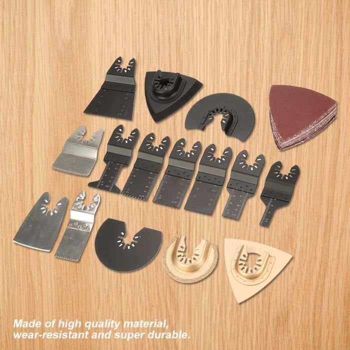 130 Pièces Papier Ponçage Oscillant QWORK - Grains 60 à 240 | Patins Triangulaires Multi-outils