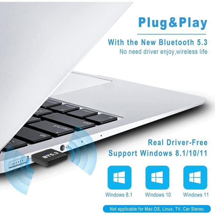 Dongle Bluetooth 5.3 Adaptateur pour PC Clé Bluetooth USB Faible