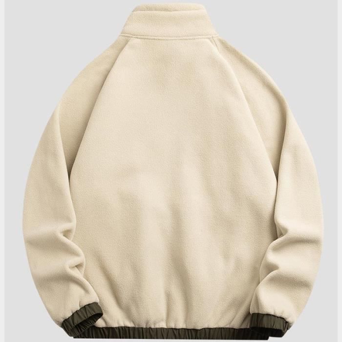 Veste Polaire Epaisse Homme Hiver Col Montant Kaki Randonn e