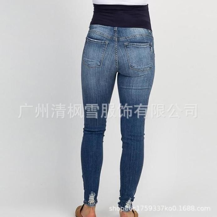 Pantalon hotsell troué noir