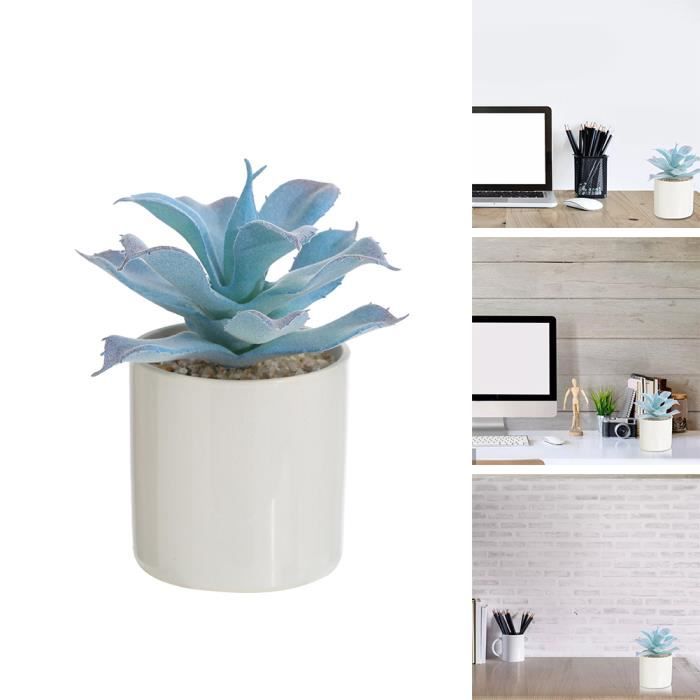 Plantes Succulentes Artificielles Laelfe - 3 Pots Céramique Forme Humaine - Décoration Bureau, Salon Sans Entretien