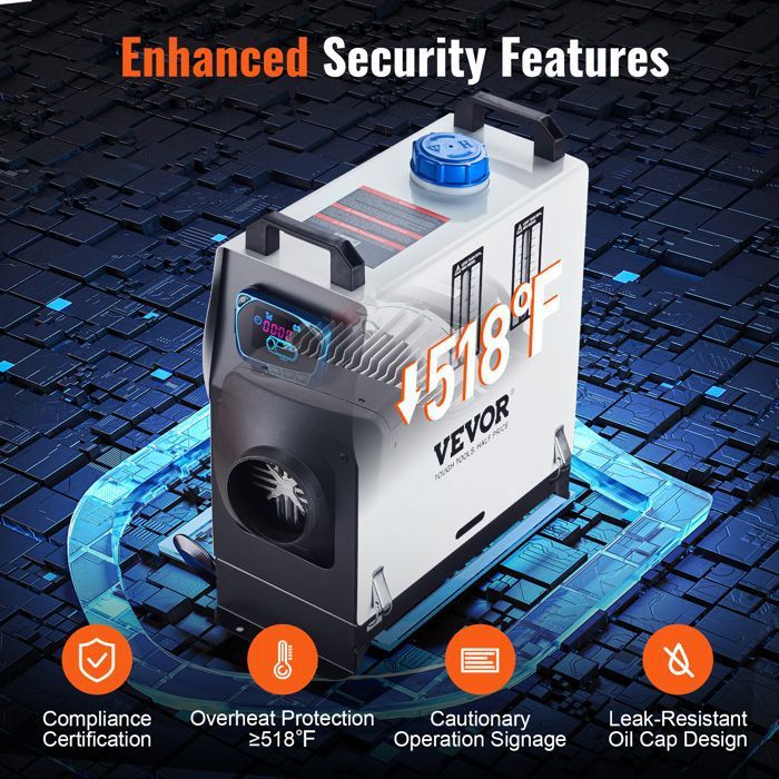 Contrôleur Chauffage Diesel 433 MHz Avec écran LCD - Compatible 2KW, 5KW, 8KW - Pour Véhicules, Télécommande Incluse
