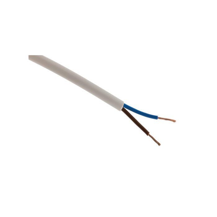 Câble LED Rond H05VV-F 2x1 Mm² Blanc – 5 à 100 M, Pour Appareils électroménagers Et éclairage Sécurisé !