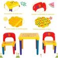 Ensemble Table et Chaises pour Enfants,Multifonctionnelles en Plastique pour Enfant avec Alphabets, Cadeau Educatif pour Enfant-2
