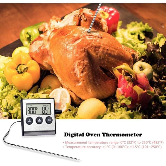 Thermomètre de cuisine BBQ Viande Lait Grill Grill Thermomètre de cuisson,  grand cadran étanche, sonde et botier en acier 112258