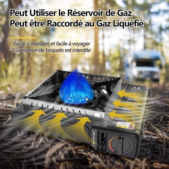 Chauffage À Gaz Portable 1700w + 8 Cartouches Gaz 2en1 Réchaud