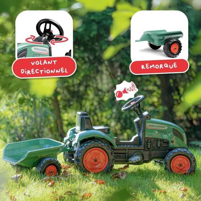 Tracteur à Pousser Avec Remorque - Jouet Enfant 3-7 Ans - Extérieur/jardin - Neuf