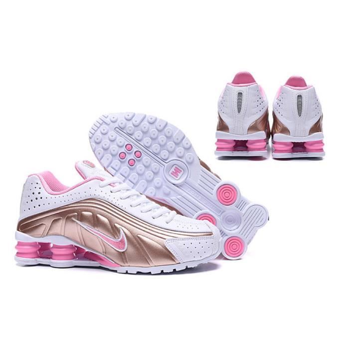 Basket NIKE SHOX R4 AUTREMENT Mixte Blanc dor rose