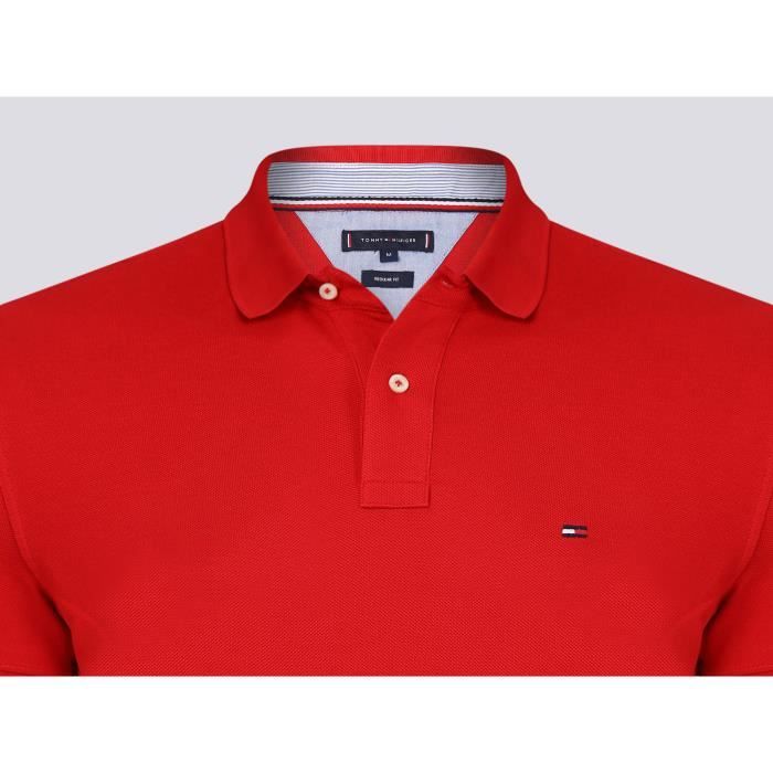 Tommy Hilfiger Homme Polo Rouge Regular Fit Rouge - Cdiscount Prêt
